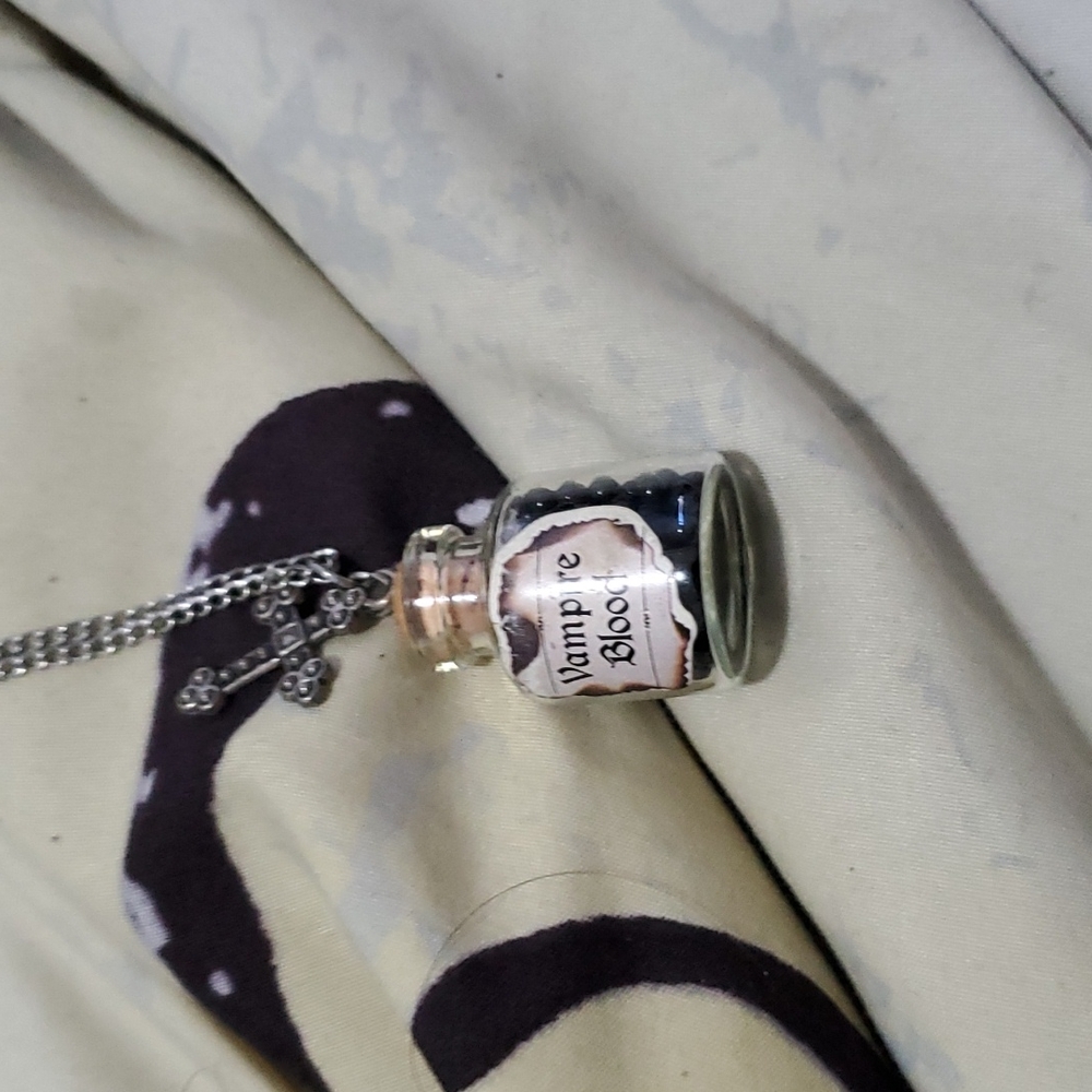 Vampire blood jar necklace